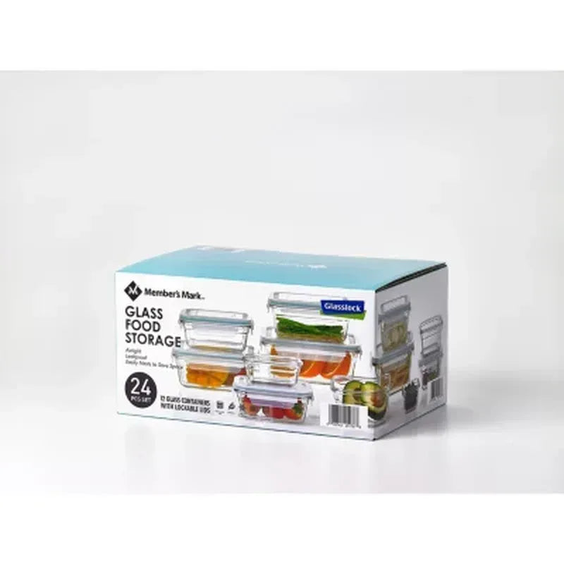 Glass Food Storage Set by Glasslock, 24-Piece
