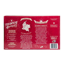 Red coffee pod carton back with Medium-Dark Roast details and 100 count
