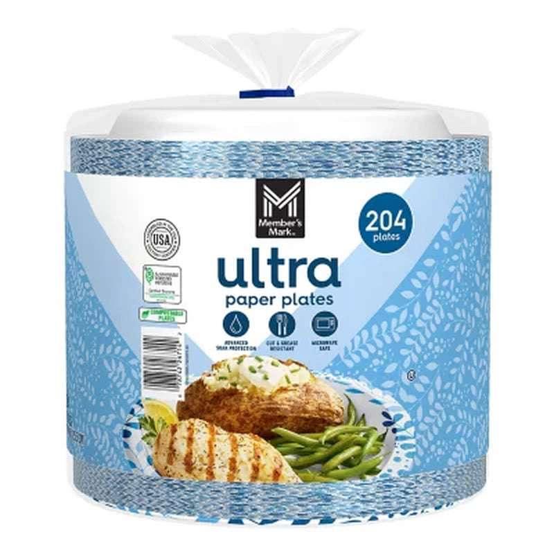 Member's Mark Ultra Dinner Paper Plates 10 Inch - 204 Count