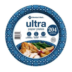 Member's Mark Ultra Dinner Paper Plates 10 Inch - 204 Count
