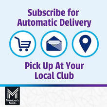 Subscription delivery graphic with cart, envelope, and location icons