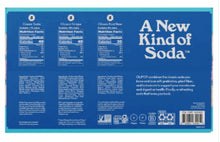 Variety pack soda box back with nutrition facts and ingredients panel