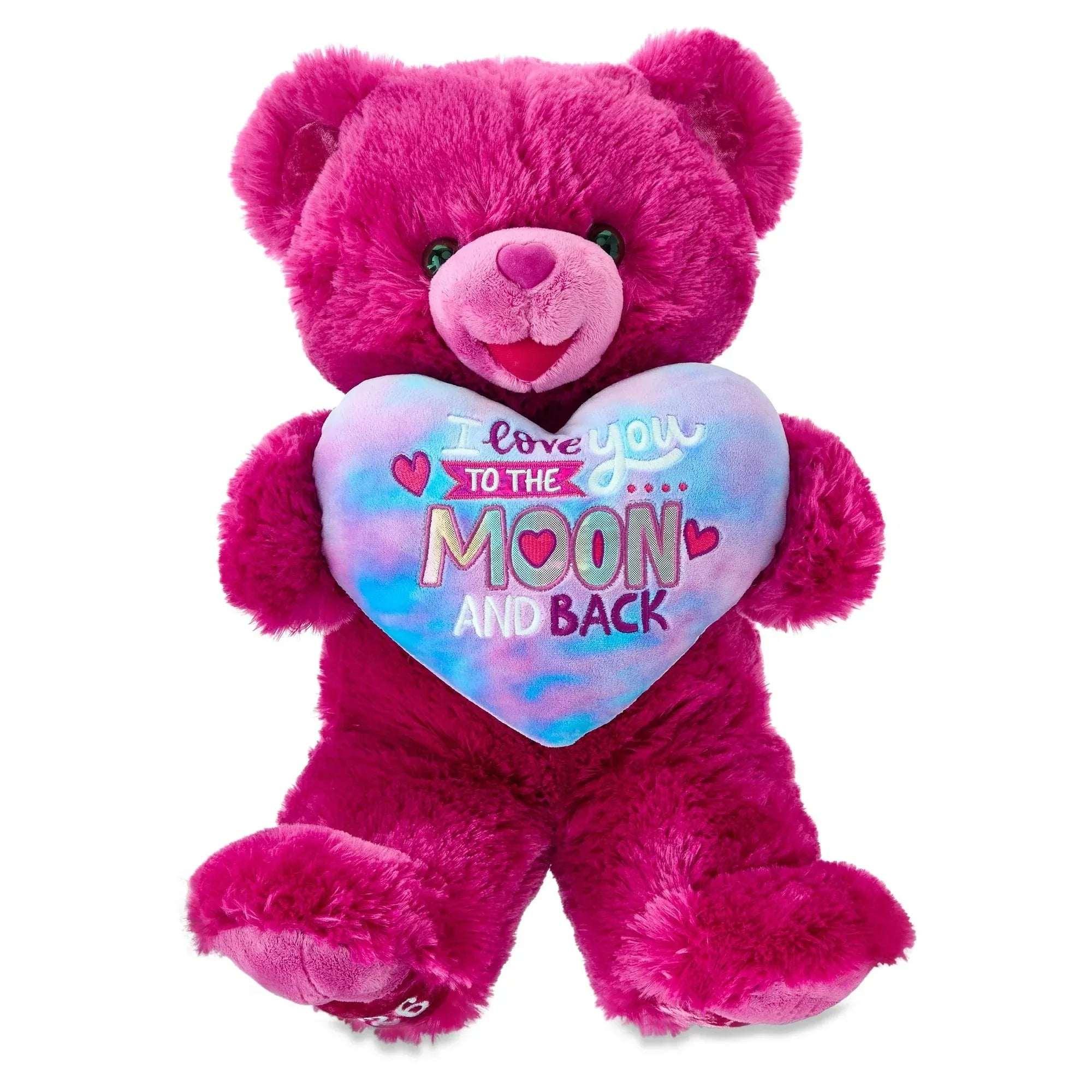 Large Sweetheart To the Moon and Back Teddy Bear Plush, Pink, 21", Valentine's Day by Way To Celebrate