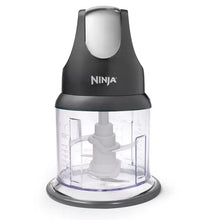Gray Ninja 200W food chopper with clear bowl and stainless blade assembly