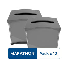 Gray countertop napkin dispenser, set of 2, with top carrying handle slots