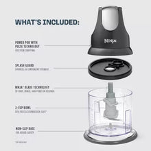 Ninja food chopper kit with power pod, splash guard, blade, and 2-cup bowl