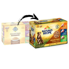 Nature’s Recipe Grain Free Wet Dog Food Variety Pack, 2.75 oz. Cup, 12 Count