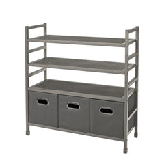 neatfreak 4-Tier Stackable Metal Storage Rack with Fabric Bins