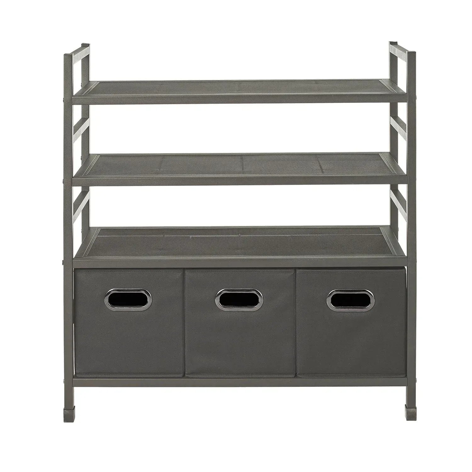 neatfreak 4-Tier Stackable Metal Storage Rack with Fabric Bins