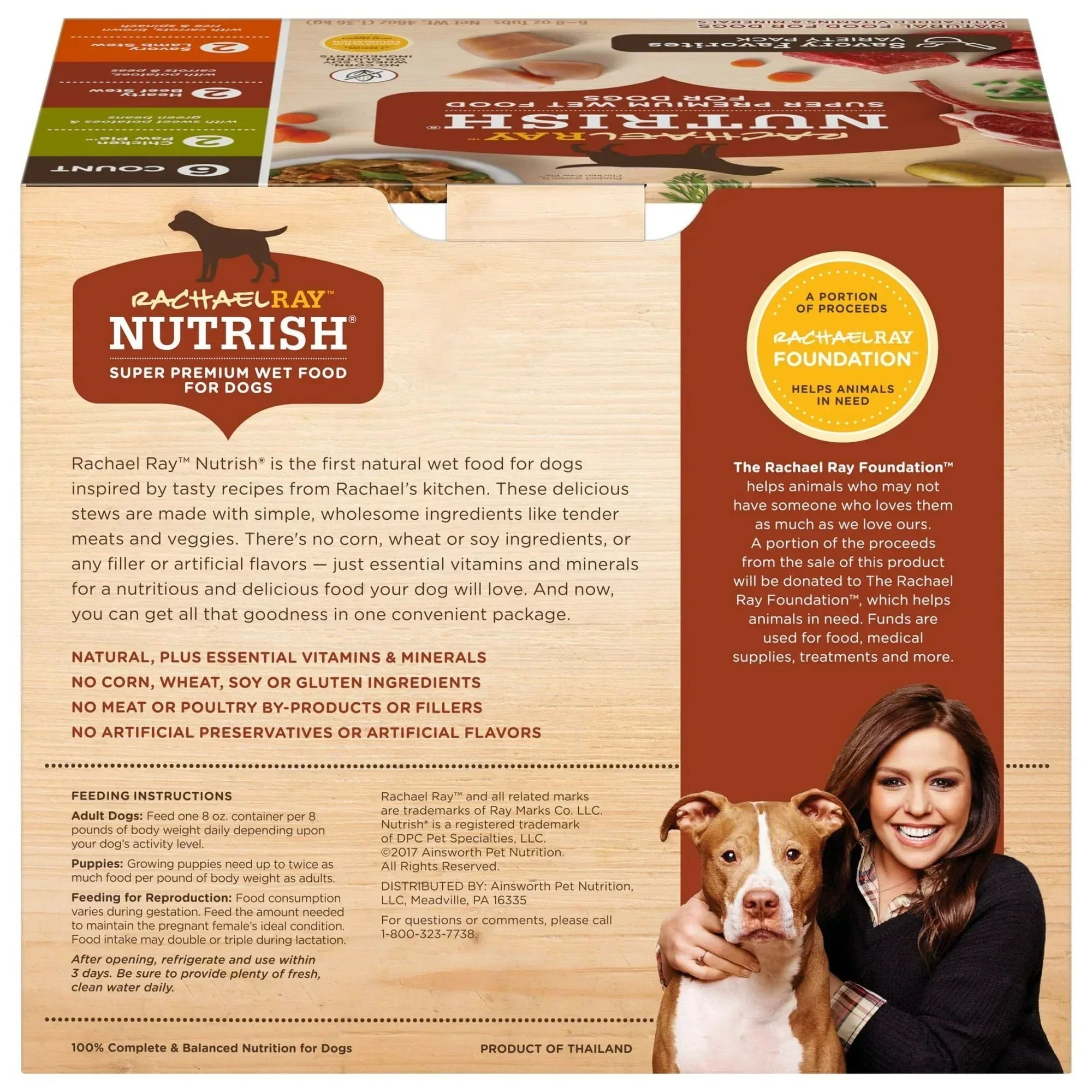 Rachael Ray Nutrish Savory Favorites Variety Pack Wet Dog Food, 8 oz. Tubs, 6 Count