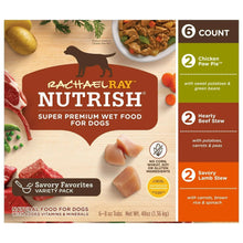 Rachael Ray Nutrish savory favorites wet dog food variety pack, 6 tubs