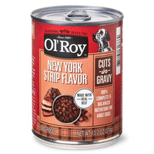 Wet dog food can back label, Ol' Roy New York Strip Flavor Cuts in Gravy