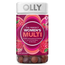 OLLY women’s multivitamin gummy bottle with berry-flavored front label, 200 count.