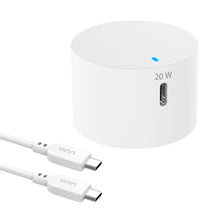 White 20W USB-C wall charger with single USB-C port