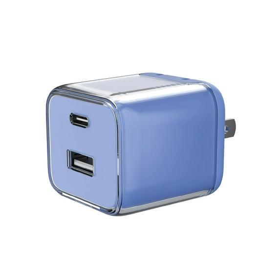 onn 32W Dual-Port USB-C & USB-A Wall Charger, Fast Charging, USB-IF Certified, Foldable Plug, Purple – Compatible with iPhone, iPad, AirPods, Samsung Galaxy, Note, Pixel & More