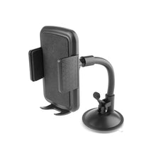 Universal car phone mount with adjustable suction base and 360° rotation arm, black
