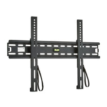 Fixed TV wall mount bracket in black steel with two rails and mounting holes