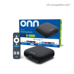 onn 4K Pro Streaming Device, Google TV with Gemini* - Ultra-fast Streaming, Stunning 4K UHD, 32GB Storage, 3GB RAM, Dolby Vision & Atmos, Find My Remote with Backlight, Ethernet Port