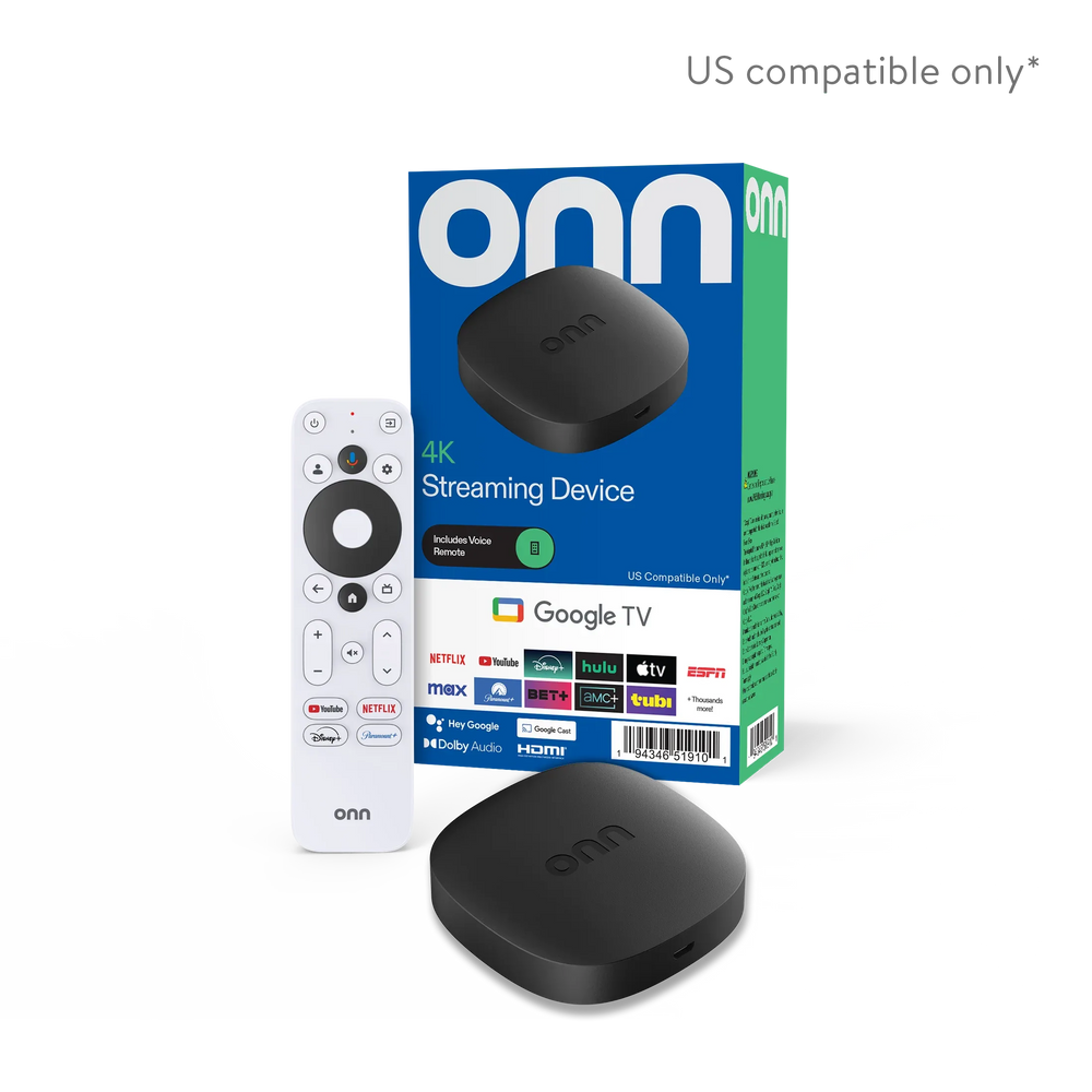onn 4K Streaming Device, Google TV - Fast Streaming, Ultra HD, 8GB Storage, 2GB RAM, Remote with Voice Control - USA MEGA SHOP
