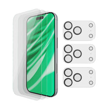 Tempered glass screen protector set with camera lens protectors for iPhone