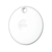 White oval item locator tag with keyring hole and centered on logo