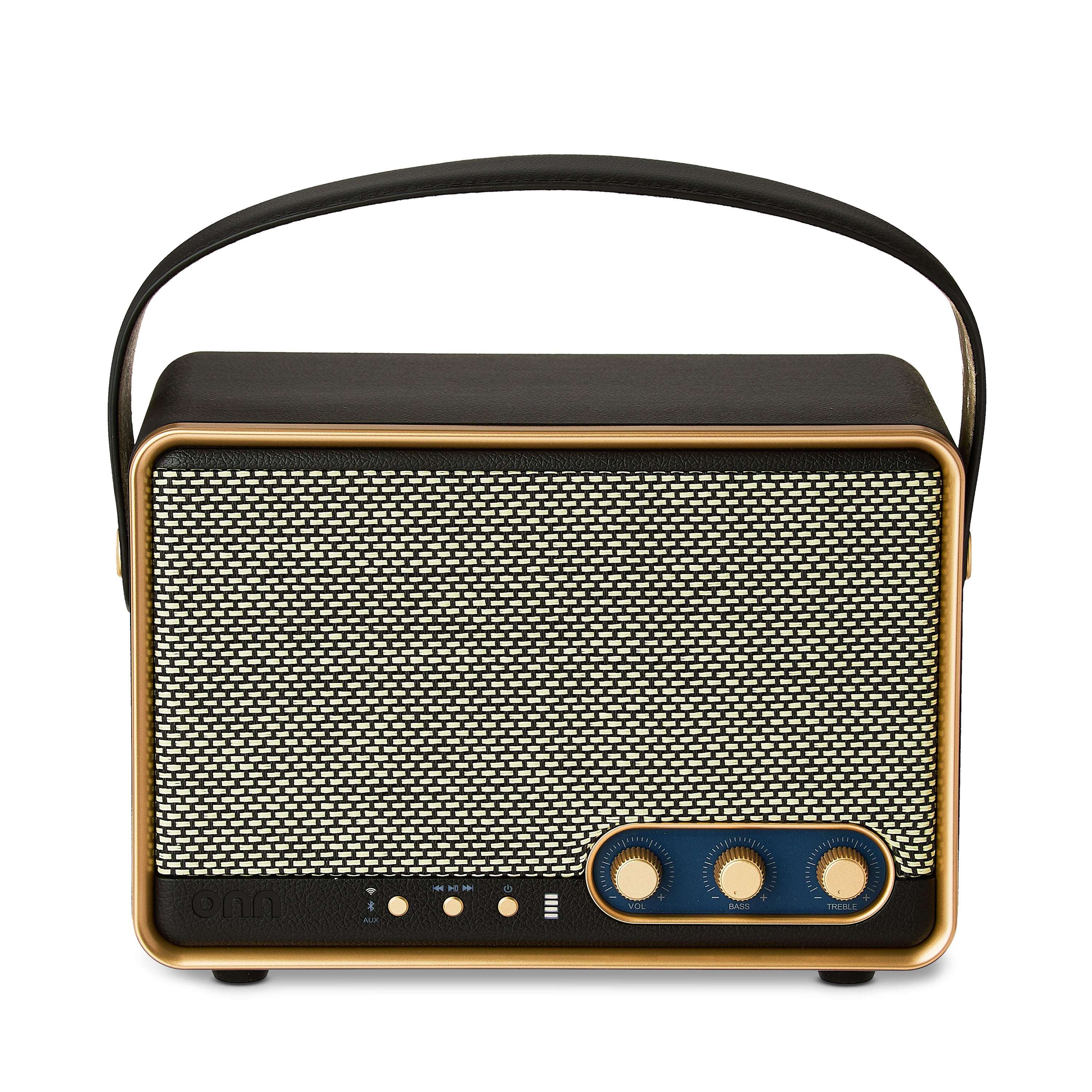 onn Small Wi-Fi Speaker with Bluetooth Technology, Black