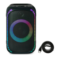 Wireless party speaker with multicolor LED ring and included power cable