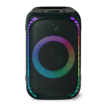 Wireless party speaker with circular grille and multicolor LED light ring