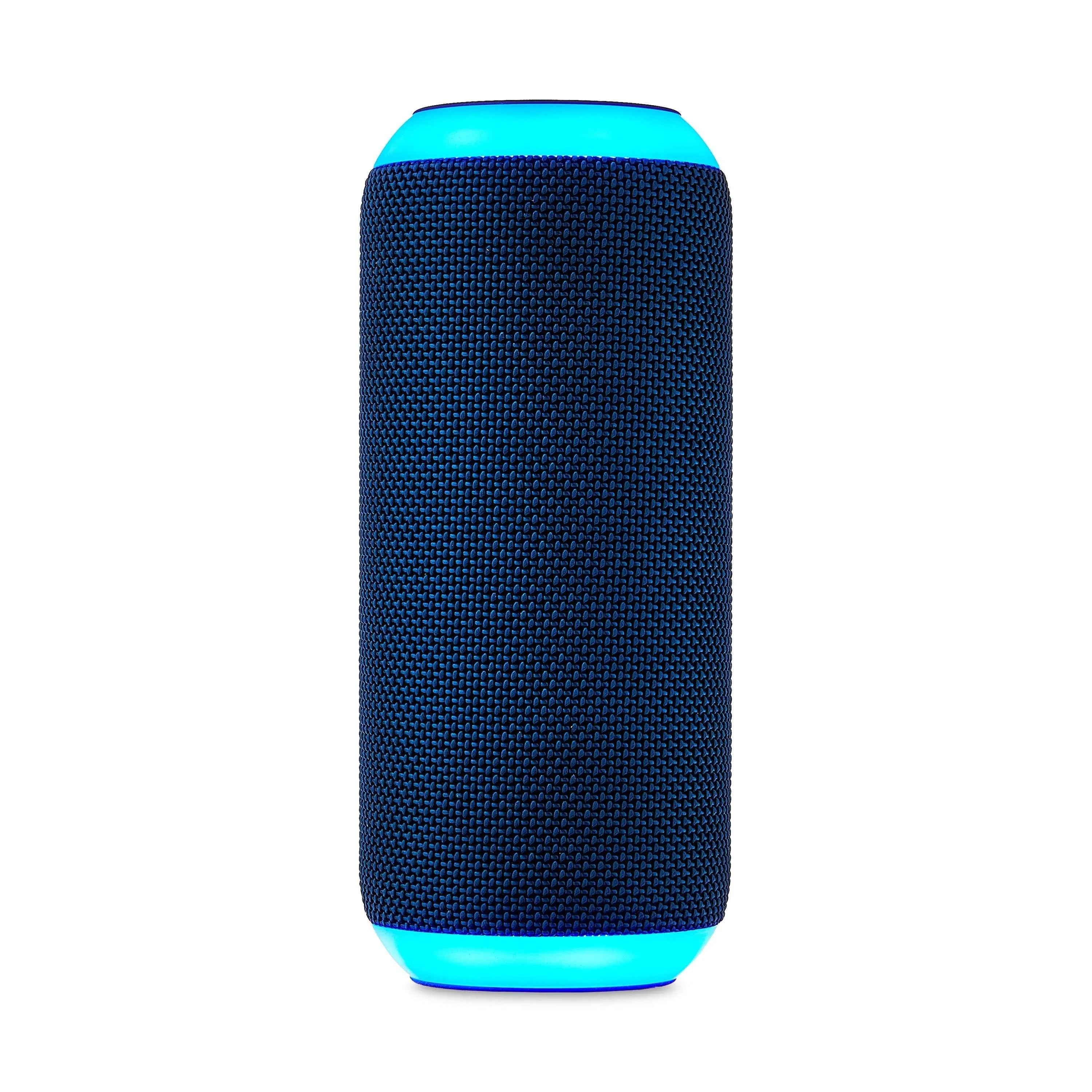 onn Medium Rugged Speaker with Bluetooth Wireless Technology and LED Lighting, Navy