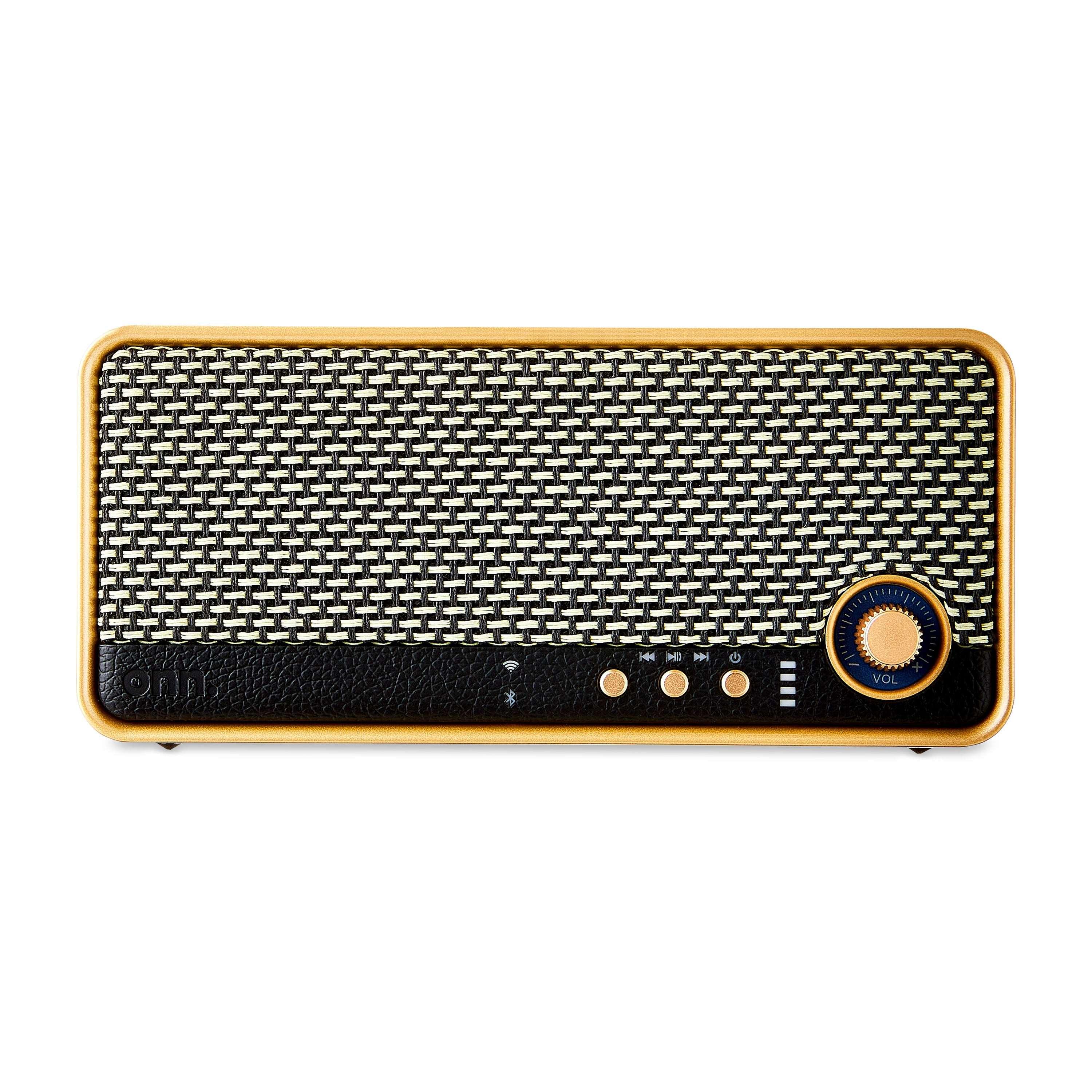 onn Small Wi-Fi Speaker with Bluetooth Technology, Black