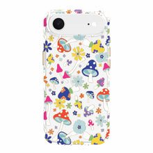 Transparent phone case with multicolor mushroom pattern for iPhone Air