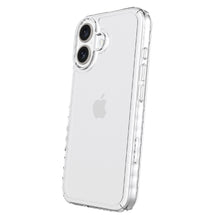 Clear protective gel phone case corner view with camera cutout and side buttons