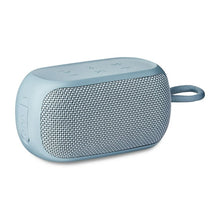Rugged Bluetooth speaker, blue with fabric grille and wrist strap