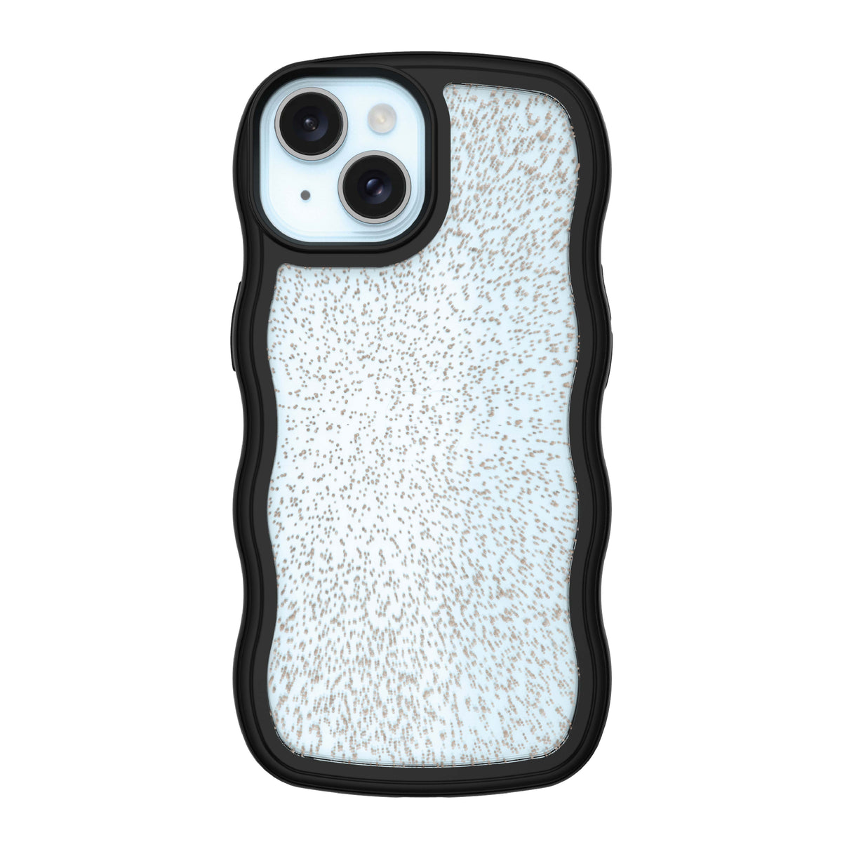 onn Wavy Grip Phone Case for iPhone 17e / iPhone 16e / iPhone 15 / iPhone 14 / iPhone 13 - Black/Gold Glitter