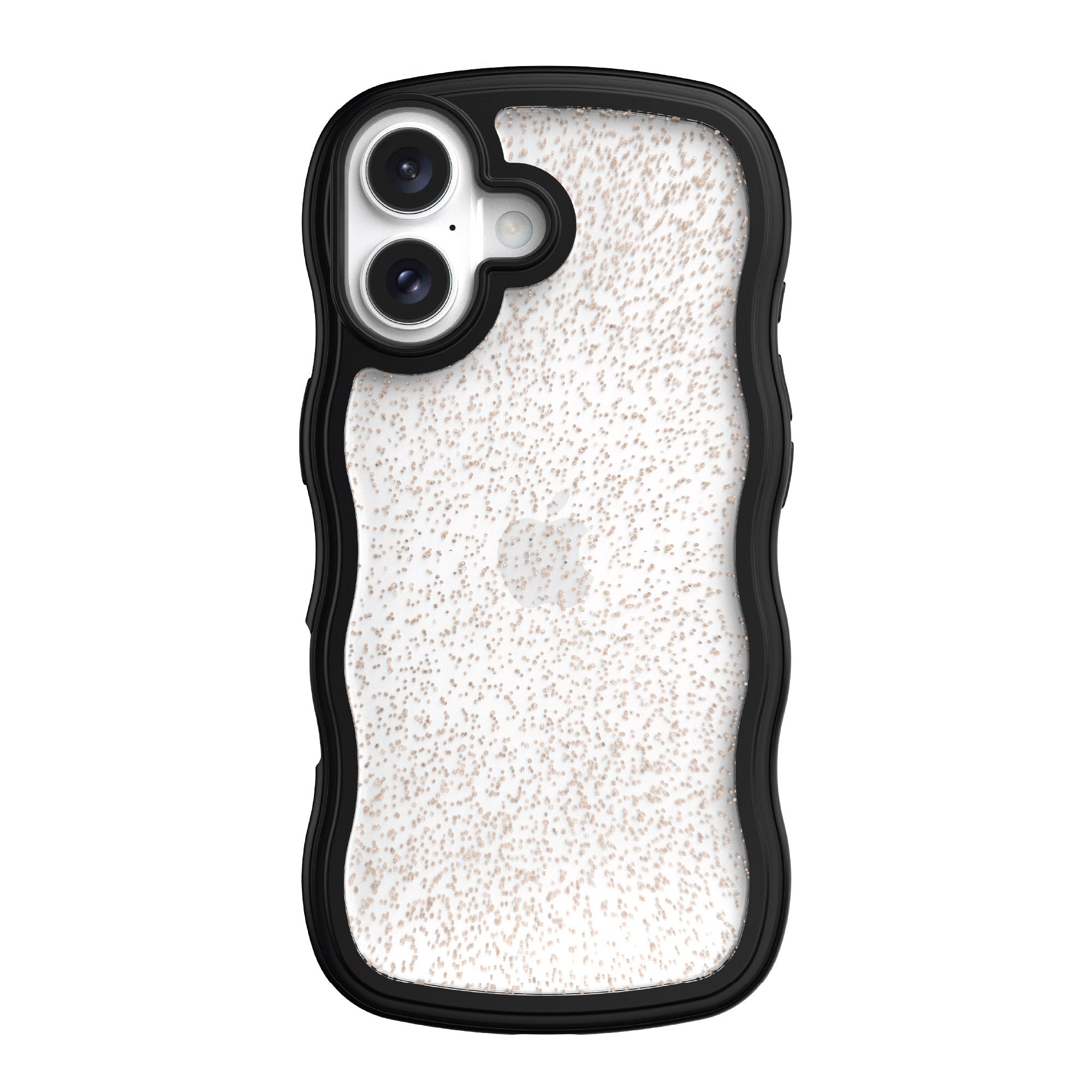 onn Wavy Grip Phone Case for iPhone Air - Black/Gold Glitter