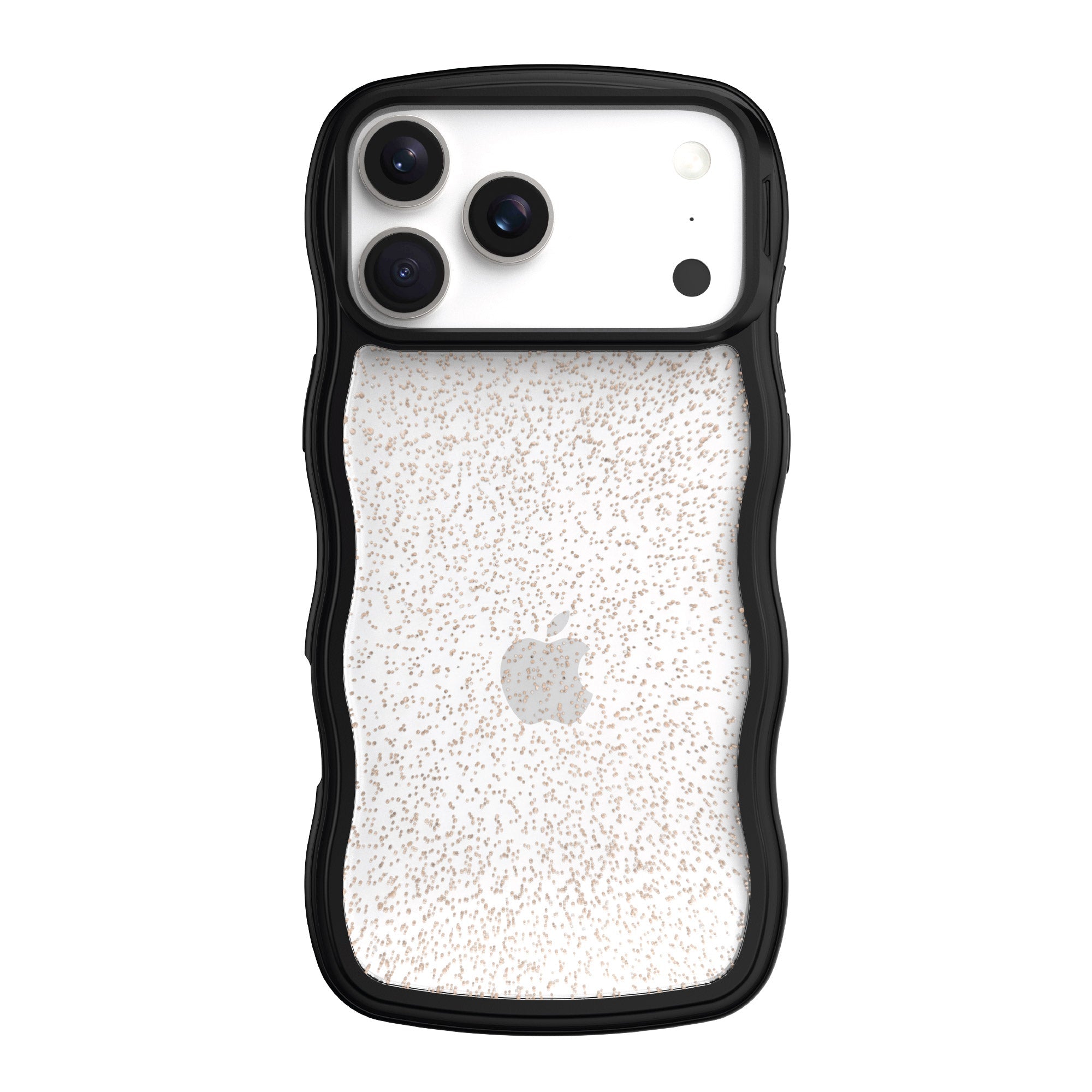 onn Wavy Grip Phone Case for iPhone Air - Black/Gold Glitter