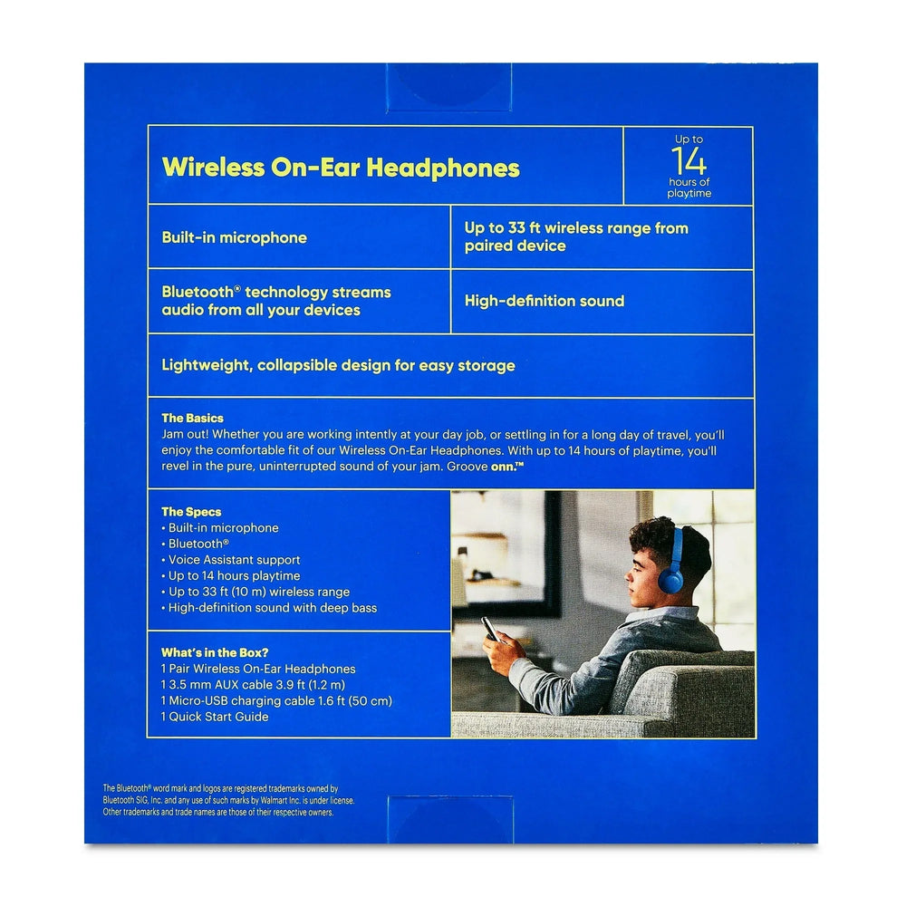 onn Wireless On-Ear Headphones - USA MEGA SHOP