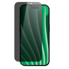 Privacy glass screen protector for iPhone 16 Pro Max with curved edge coverage