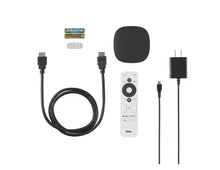 Streaming device accessories set with cables, adapter plugs, and remote