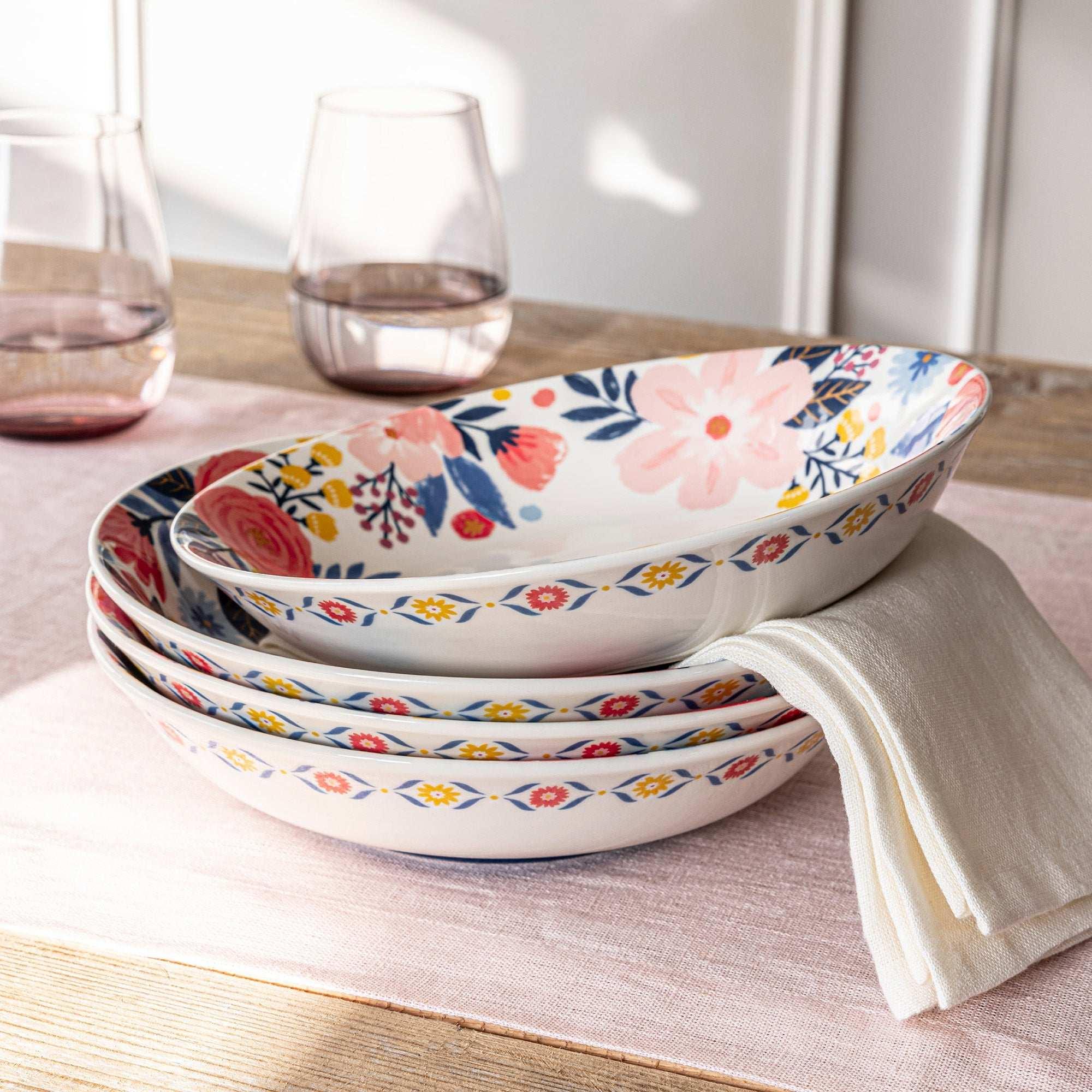 over&back Spring Garden 4-piece Dinner Bowl Set by Jess Phoenix - USA MEGA SHOP