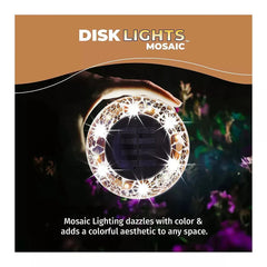 Bell + Howell Solar Mosaic Disk Lights Tan, 8 pk.