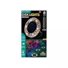 Bell + Howell Solar Mosaic Disk Lights Tan, 8 pk.