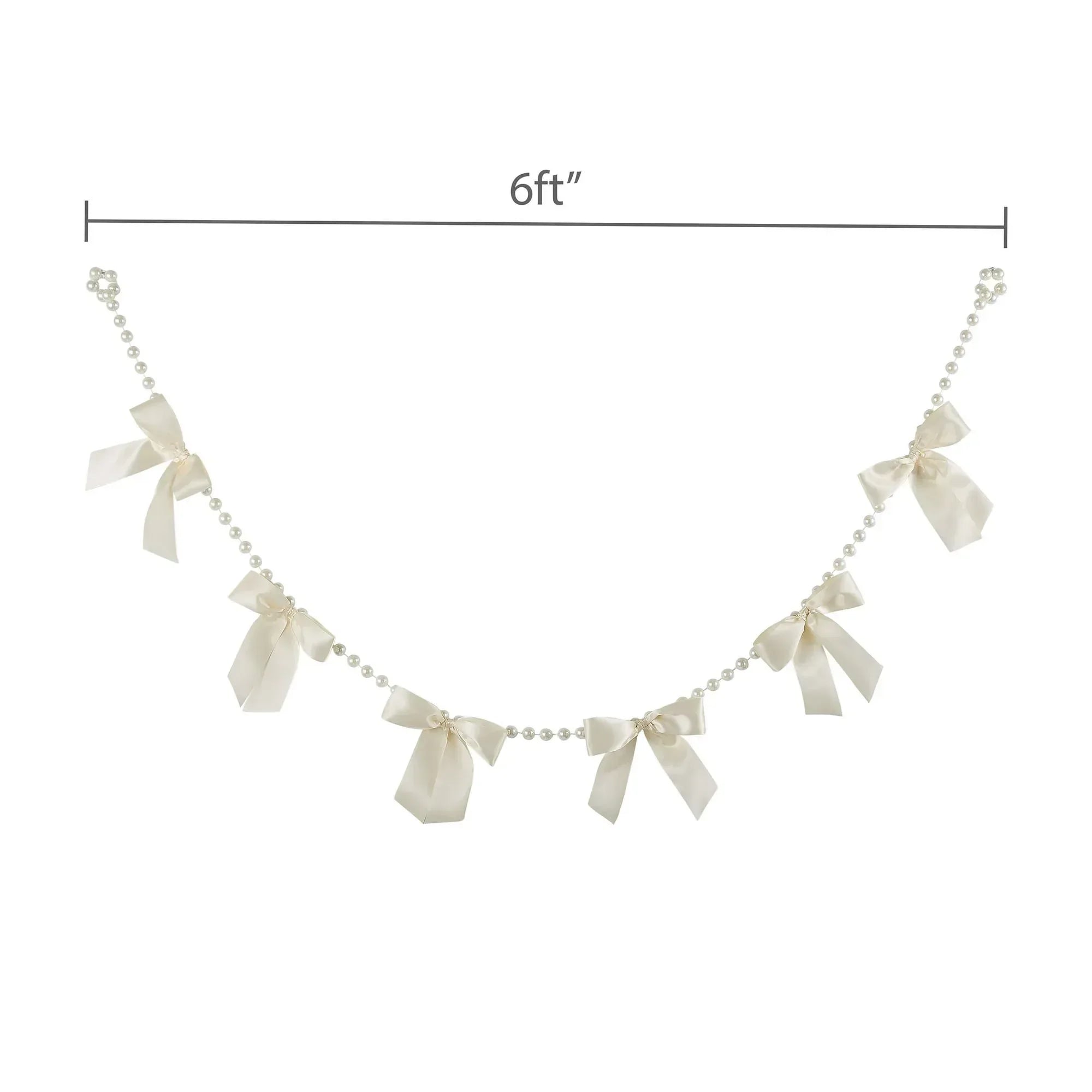 Pearls and Bows Beaded Garland, Cream, 6', Easter by Way To Celebrate