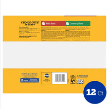Wet dog food multipack carton back with ingredient details and 12 ct badge