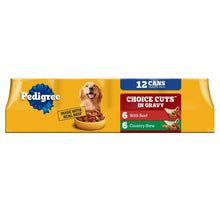 Pedigree Choice Cuts in Gravy wet dog food multipack carton, 12 cans