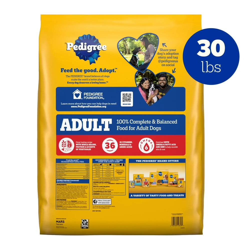 Pedigree Complete Nutrition Adult Dry Dog Food, Grilled Steak & Vegetable Flavor, 30 lb. Bag - USA MEGA SHOP