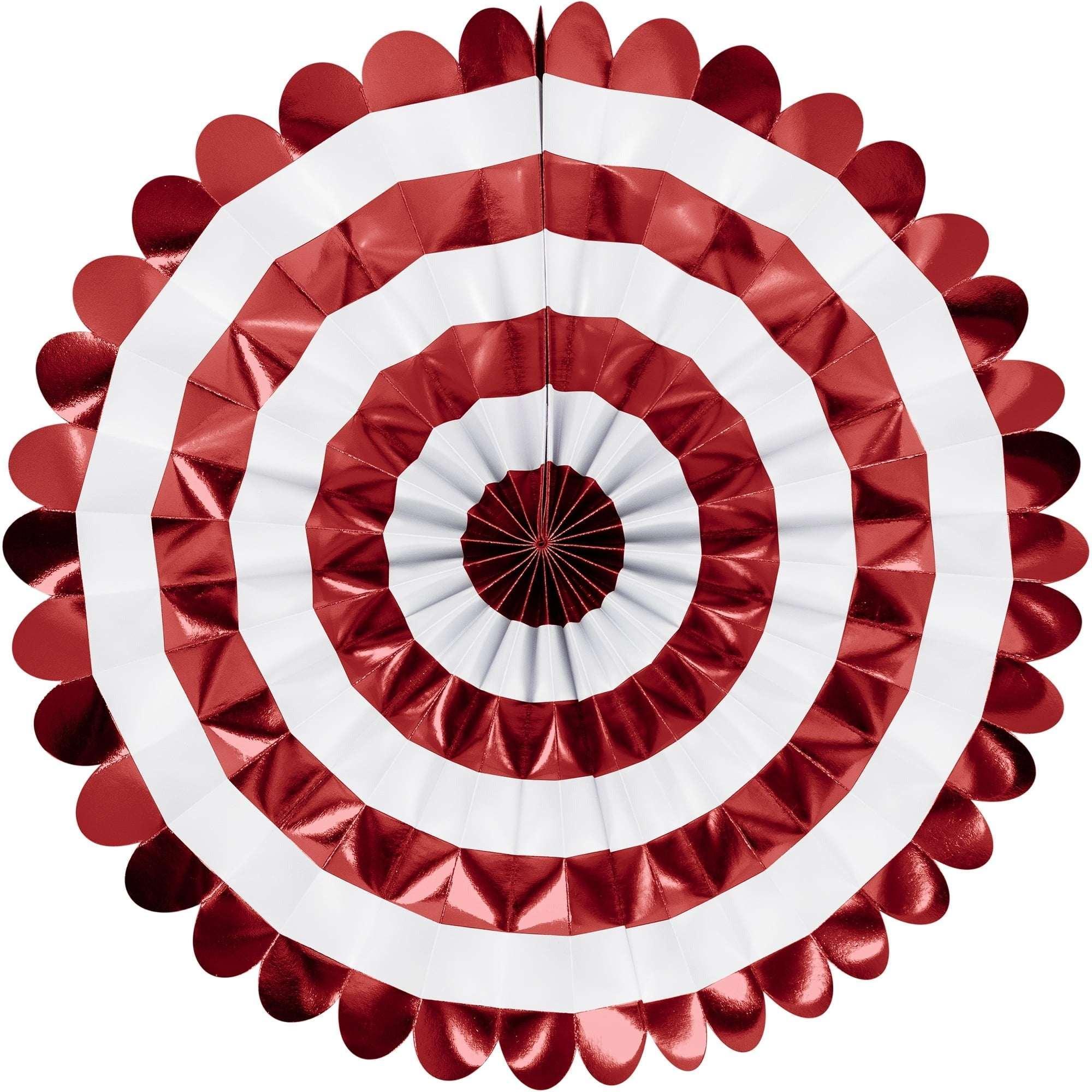 Red Paper Fan Decoration by Way to Celebrate 3 Pieces
