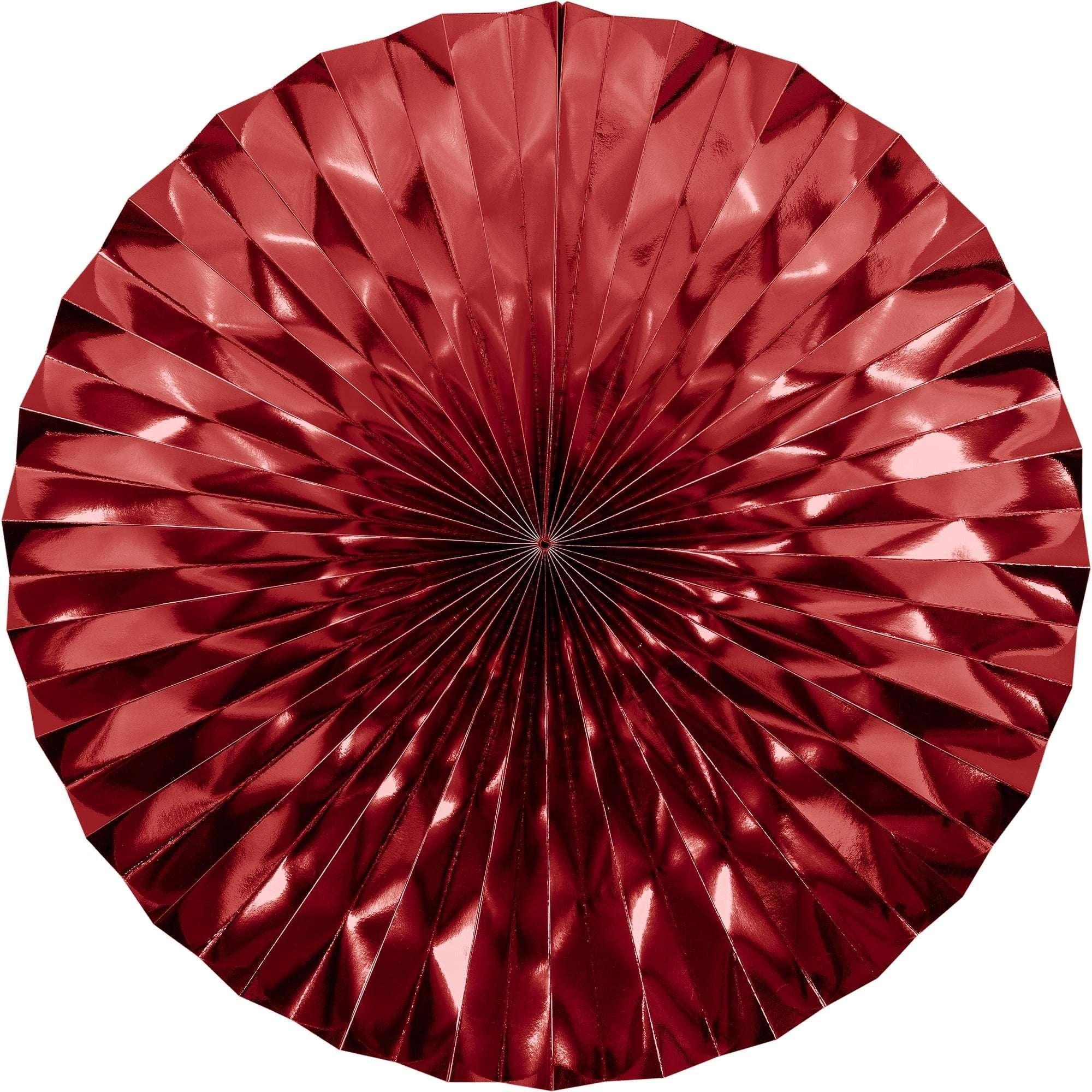 Red Paper Fan Decoration by Way to Celebrate 3 Pieces