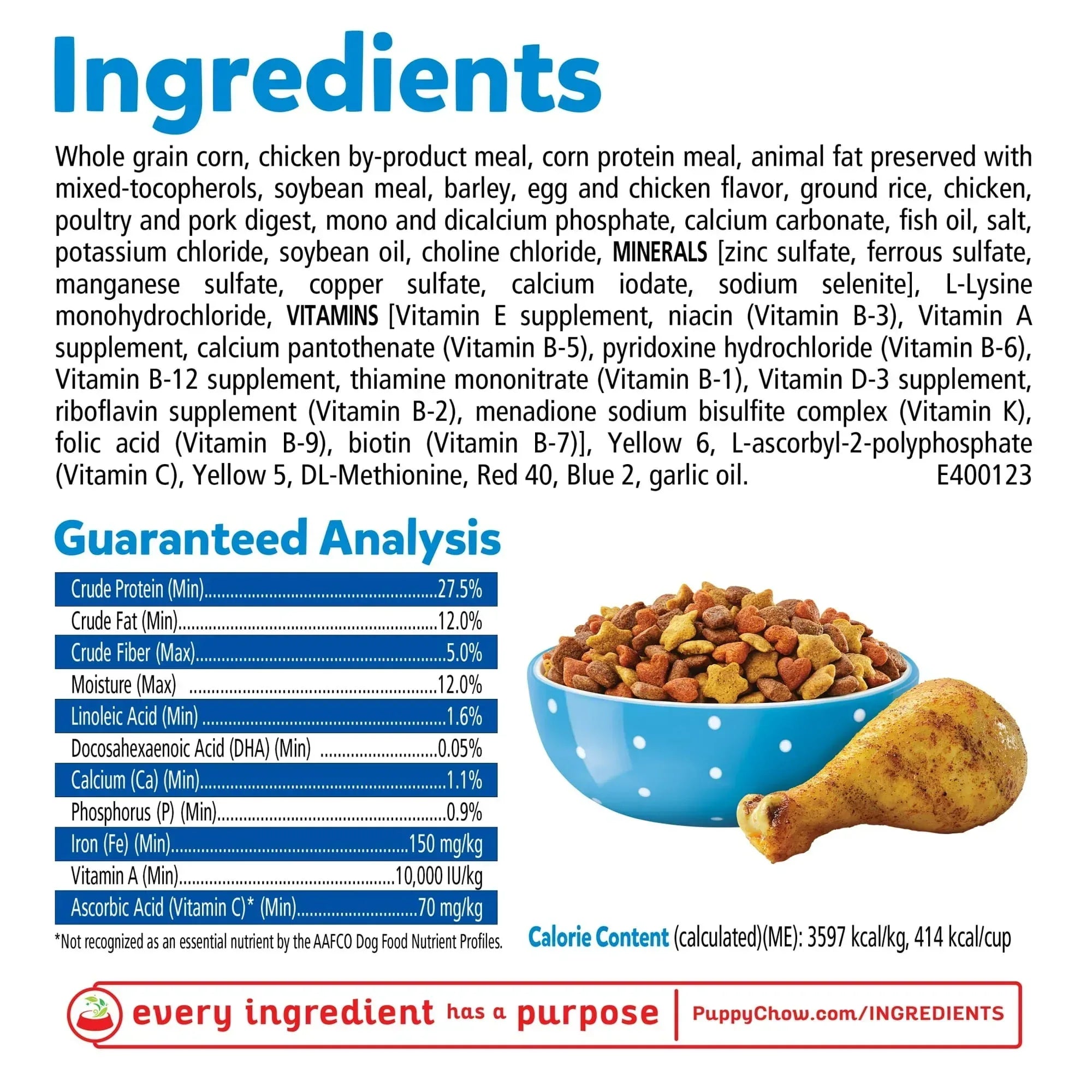 Purina Puppy Chow Complete Dry Dog Food, High Protein Farm-Raised Chicken & Rice