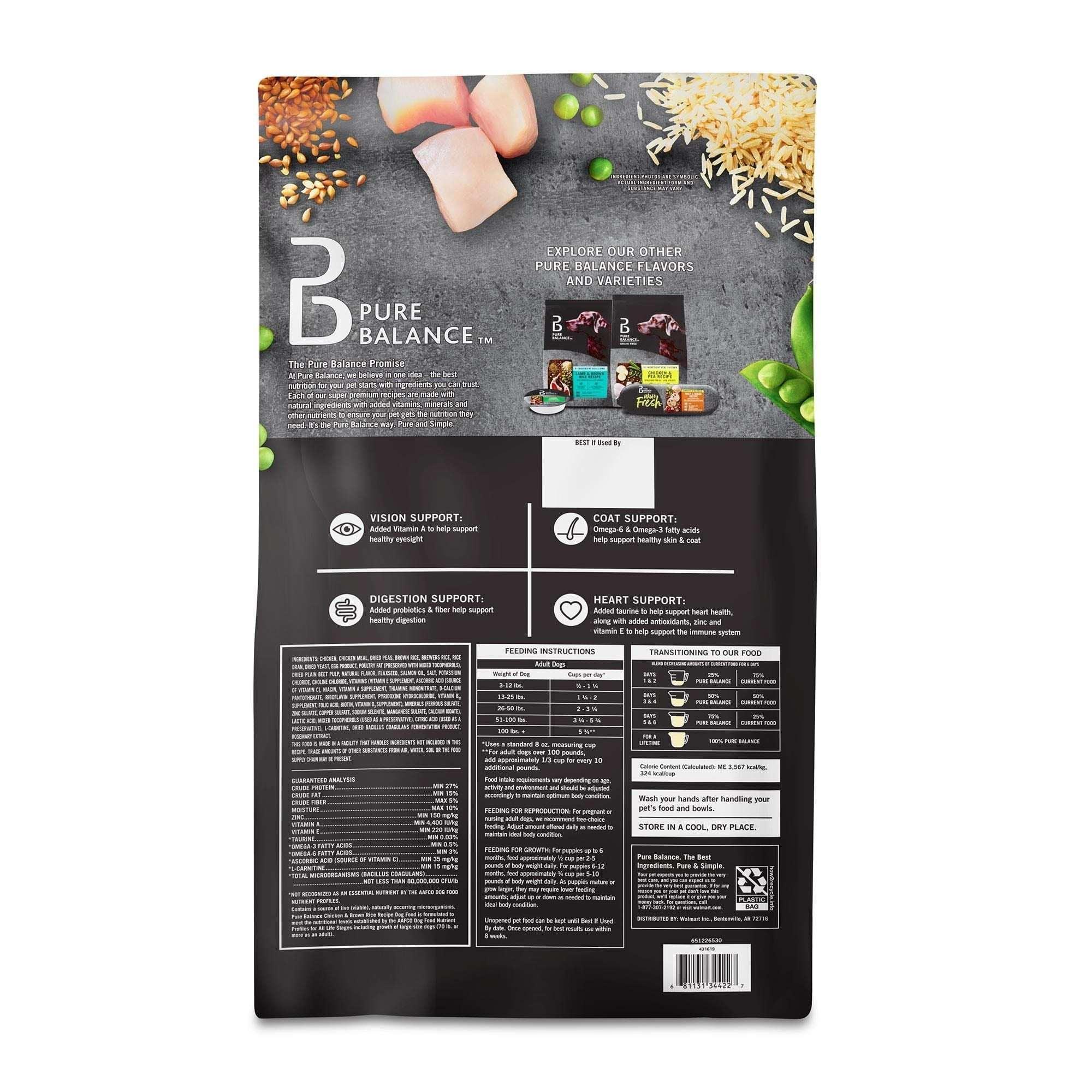 Pure Balance Chicken & Brown Rice Recipe Dry Dog Food, 30 lbs